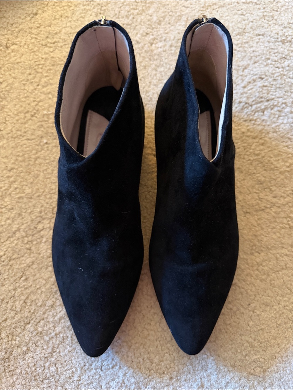 Miu Miu Black Suede Pointed Toe Ankle Booties | EU 37.5 / US 7.5 | Made in Italy
